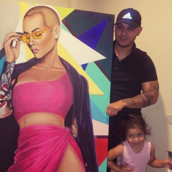 Amber rose acrylic painting
